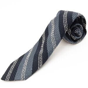 Hart Schaffner Marx Blue Striped Silk Blend Neck Tie Necktie Made In Italy